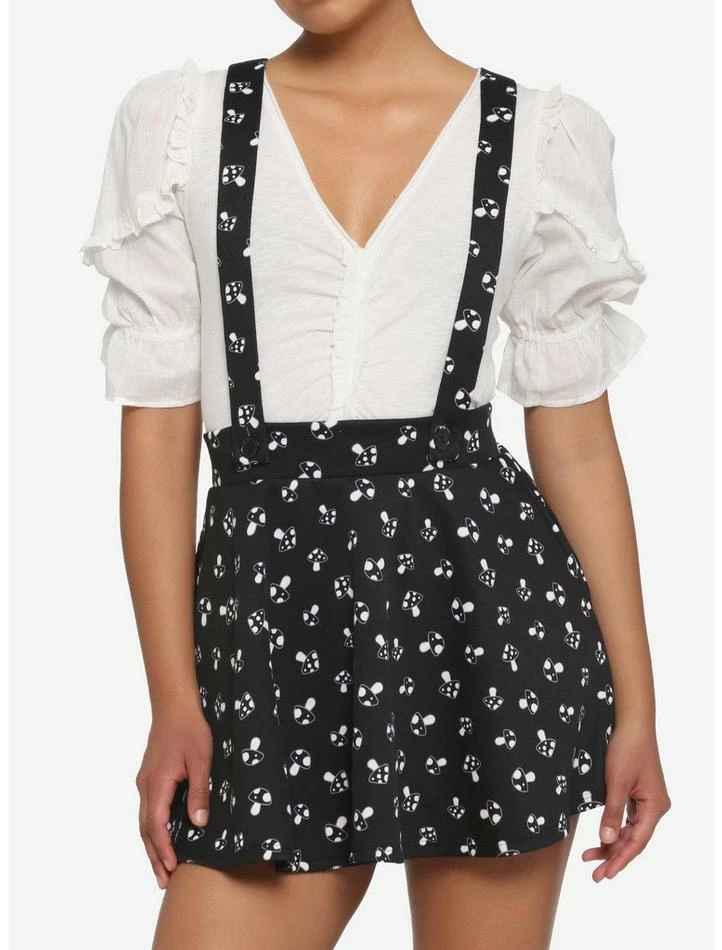 Flash Sale 👍 Black & White Mushroom Suspender 👗 Skirt ✔️ 3 Flash Sale 👍 Black & White Mushroom Suspender 👗 Skirt ✔️
