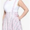 Best Sale 🥰 Pink Roses & Gears Lace-Up Suspender 👗 Skirt Plus Size 😀 -HT Style Outlet Store 18083862 hi