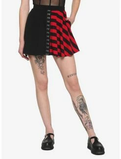 Best reviews of โจ Black & Red Stripe Split Hook-And-Eye ๐ Skirt ๐คฉ