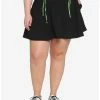 Outlet ⭐ Black & Green Double Lace-Up 👗 Skirt Plus Size 🌟 -HT Style Outlet Store 18083937 hi