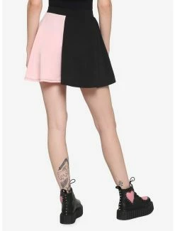 Flash Sale 😍 Black & Pink Split Hook-And-Eye 👗 Skirt 🤩 -HT Style Outlet Store 18084014 av1