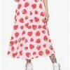 Top 10 🤩 Pink Strawberry Midi 👗 Skirt ✔️ -HT Style Outlet Store 18084059 hi