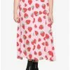 New 👏 Pink Strawberry Midi 👗 Skirt Plus Size 🤩
