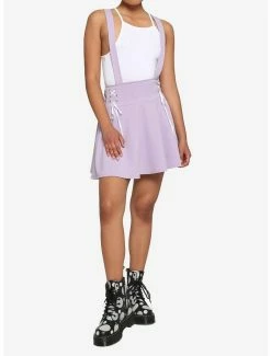 Hot Sale 🤩 Lavender Lace-Up Suspender 👗 Skirt ❤️ -HT Style Outlet Store 18084074 av1