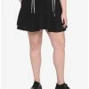 Outlet 🔥 Black & White Double Lace-Up 👗 Skirt Plus Size 🥰 -HT Style Outlet Store 18084097 hi