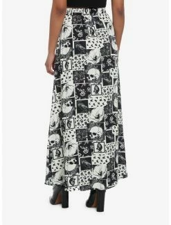Cheapest 🎁 Skull Spider Raven Patchwork Midi 👗 Skirt ❤️ -HT Style Outlet Store 18085149 av1