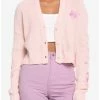 Best Sale 👍 Pink Sakura Oversized 👧 Girls Crop Cardigan 🛒 -HT Style Outlet Store 18098449 hi