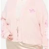 Best Pirce 🎁 Pink Sakura Oversized 👧 Girls Crop Cardigan Plus Size ⌛ -HT Style Outlet Store 18098457 hi