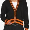 Best reviews of ⭐ Black & Orange Varsity Stripe 👧 Girls Crop Cardigan ✔️ -HT Style Outlet Store 18098465 hi
