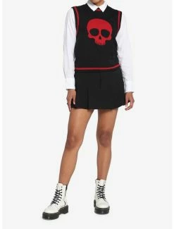 Buy 🤩 Red Skull 👧 Girls Sweater Vest 🛒 -HT Style Outlet Store 18099111 av1