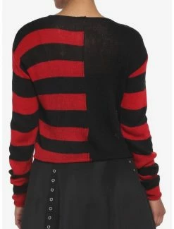 Top 10 🌟 Black & Red Stripe Split 👧 Girls Crop Sweater 💯 -HT Style Outlet Store 18099862 av2