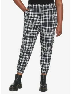 Top 10 ⭐ Black & White Plaid Chain 👧 Girls Jogger Pants Plus Size 🎁