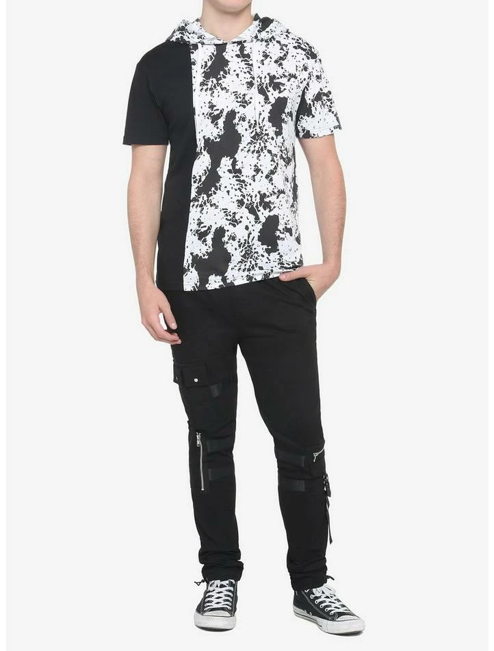 Brand new ๐ Black & White Splatter Split Short-Sleeve Hoodie ๐ 4 Brand new ๐ Black & White Splatter Split Short-Sleeve Hoodie ๐ - Image 2