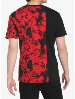 Deals 🎉 Red & Black Tie-Dye Side Split T-Shirt 🔔 -HT Style Outlet Store 18176255 av2