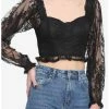 Cheap 🤩 Black Lace Corset 👧 Girls Crop Long-Sleeve Top ⭐ -HT Style Outlet Store 18203032 hi