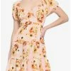 Hot Sale 😍 Peach Floral Tiered 👗 Dress 👏