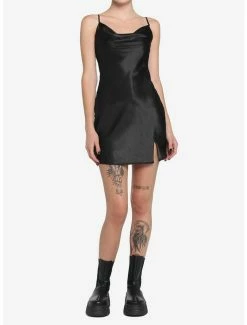 Promo ✔️ Black Satin Slip 👗 Dress 🤩 -HT Style Outlet Store 18203042 av1