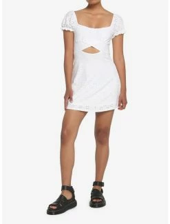 Promo ✨ White Eyelet Cutout 👗 Dress 🌟 -HT Style Outlet Store 18203047 av1