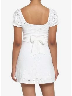 Promo ✨ White Eyelet Cutout 👗 Dress 🌟 -HT Style Outlet Store 18203047 av2