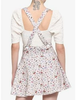 Brand new 🔔 Ivory Cottagecore Lace-Up Suspender 👗 Skirt 😀 -HT Style Outlet Store 18247389 av2