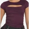 Cheap 😉 Purple Keyhole Double Ruched 👧 Girls Top 😉 -HT Style Outlet Store 18250458 hi
