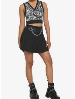 Brand new 💯 Warped Checkered 👧 Girls Crop Sweater Vest 🥰 -HT Style Outlet Store 18250463 av1