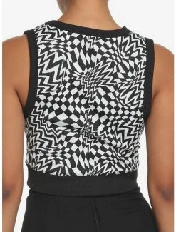 Brand new 💯 Warped Checkered 👧 Girls Crop Sweater Vest 🥰 -HT Style Outlet Store 18250463 av2