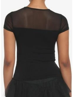 Coupon 🥰 Black Ruched Mesh 👧 Girls Top ✔️ -HT Style Outlet Store 18250558 av2