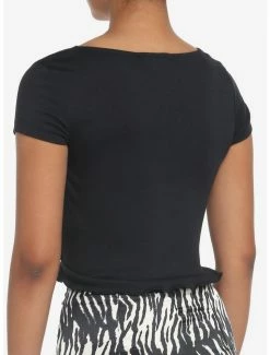 Wholesale 😀 Black Ruched-Front 👧 Girls Crop Top 🥰 -HT Style Outlet Store 18251721 av2