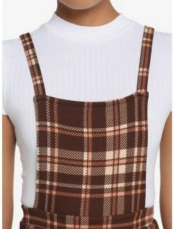 Cheapest 👍 Brown Plaid Twofer 👗 Skirtall 🎁 -HT Style Outlet Store 18251832 av3