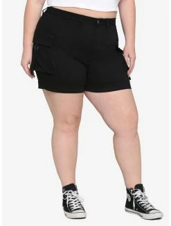 Cheapest 💯 Black Cargo Pocket Shorts Plus Size 😉