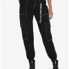 New 🎁 Black & White Stitch Cargo Jogger Pants 🥰 -HT Style Outlet Store 18253095 hi