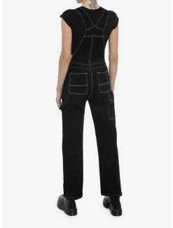 Coupon 👏 Black & White Contrast Stitch 👧 Girls Overalls 🌟 -HT Style Outlet Store 18254024 av2