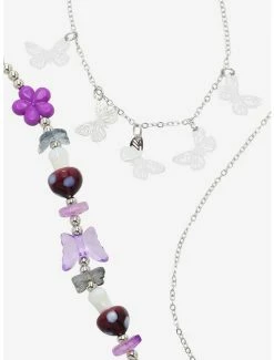 Top 10 🛒 Beaded Butterfly Mushroom Charm Necklace Set ⌛ -HT Style Outlet Store 18323372 av1