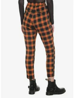 Coupon 😍 Orange Plaid Side Chain Pants 🔥 -HT Style Outlet Store 18334651 av1