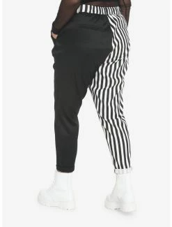 Cheapest 🧨 Black & White Stripe Split Chain Pants Plus Size 🤩 -HT Style Outlet Store 18334676 av1