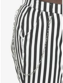 Cheapest 🧨 Black & White Stripe Split Chain Pants Plus Size 🤩 -HT Style Outlet Store 18334676 av2