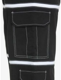Promo 🤩 Black & White Zip-Off Carpenter Pants Plus Size 🛒 -HT Style Outlet Store 18334721 av3
