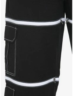 Promo 🤩 Black & White Zip-Off Carpenter Pants Plus Size 🛒 -HT Style Outlet Store 18334721 av5