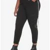Buy ⌛ Black Stripe Suspender Jogger Pants Plus Size ✨ -HT Style Outlet Store 18336615 hi