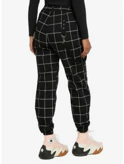 Deals 😍 Black & Pink Grid Suspender 👧 Girls Jogger Pants ⌛ -HT Style Outlet Store 18336622 av1