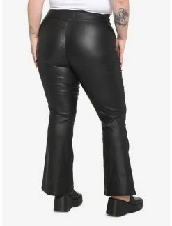 Hot Sale ✔️ Black Faux Leather Flare Pants Plus Size 🔔 -HT Style Outlet Store 18339013 av1