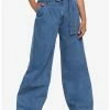 Top 10 😀 Wide Leg Grommet Belt High-Waisted Denim Pants 💯 -HT Style Outlet Store 18366540 hi