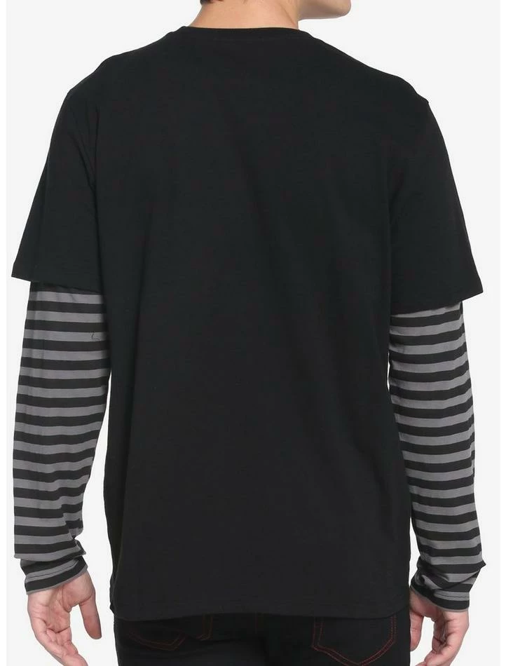 Outlet ๐ฅฐ Black & Grey Stripe Anime Girl Twofer Long-Sleeve T-Shirt ๐คฉ 5 Outlet ๐ฅฐ Black & Grey Stripe Anime Girl Twofer Long-Sleeve T-Shirt ๐คฉ - Image 3
