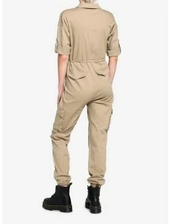 Wholesale 🛒 Tan Utility Pocket Jumpsuit 👏 -HT Style Outlet Store 18422295 av2