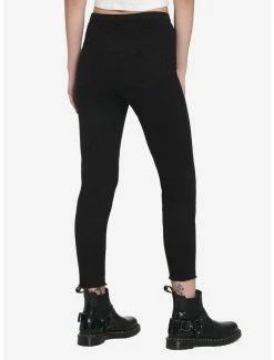 Discount ✔️ Black Destructed Elastic Waist Skinny 👖 Jeans 😍 -HT Style Outlet Store 18424110 av1