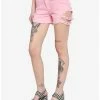 Best Sale ⭐ Pink Side Belt Denim Shorts 🛒 -HT Style Outlet Store 18432658 hi
