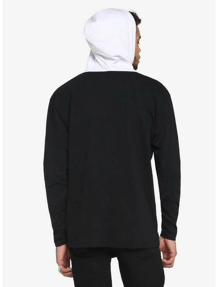 Best Sale ๐ Black & White Long-Sleeve T-Shirt With Hood ๐ 5 Best Sale ๐ Black & White Long-Sleeve T-Shirt With Hood ๐ - Image 3