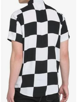 Wholesale ๐ Black & White Checkered Woven Button-Up โค๏ธ 7 Wholesale ๐ Black & White Checkered Woven Button-Up โค๏ธ -HT Style Outlet Store 18435585 av2