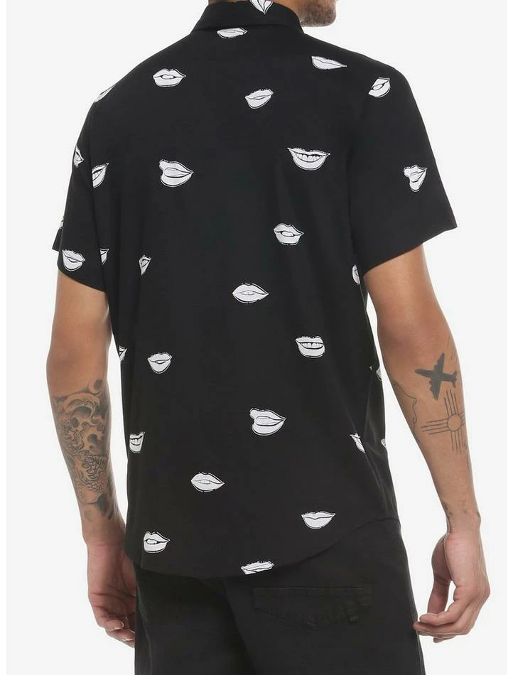 Deals ๐ Black & White Lips Woven Button-Up ๐งจ 5 Deals ๐ Black & White Lips Woven Button-Up ๐งจ - Image 3